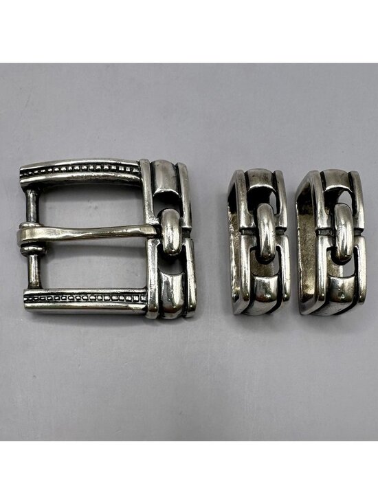 Jeff Deegan Designs Buckle Fits 1” Belt 3 Pieces Signed 925 Sterling Silver 69Gr main image 15